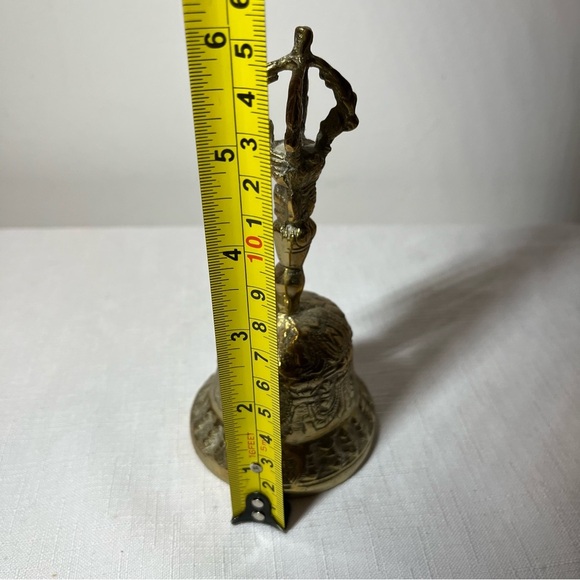 Vintage Ornate Brass Hand Bell Made In India - Picture 6 of 7